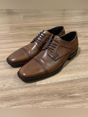 Men's Johnston & Murphy Brown Cap-Toe Dress Shoes - Classic Lace-Up Sheepskin